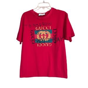 Gucci x Coco Capitan Tomorrow is Now Yesterday Live T-Shirt in Red. Size S